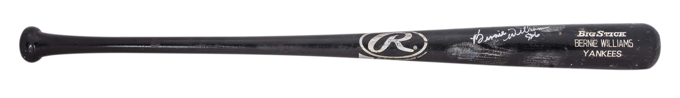 1997 Bernie Williams Game Used & Signed Rawlings DW20 Model Bat From The Willie Randolph Collection (PSA/DNA GU 9.5, Randolph LOA & Beckett)